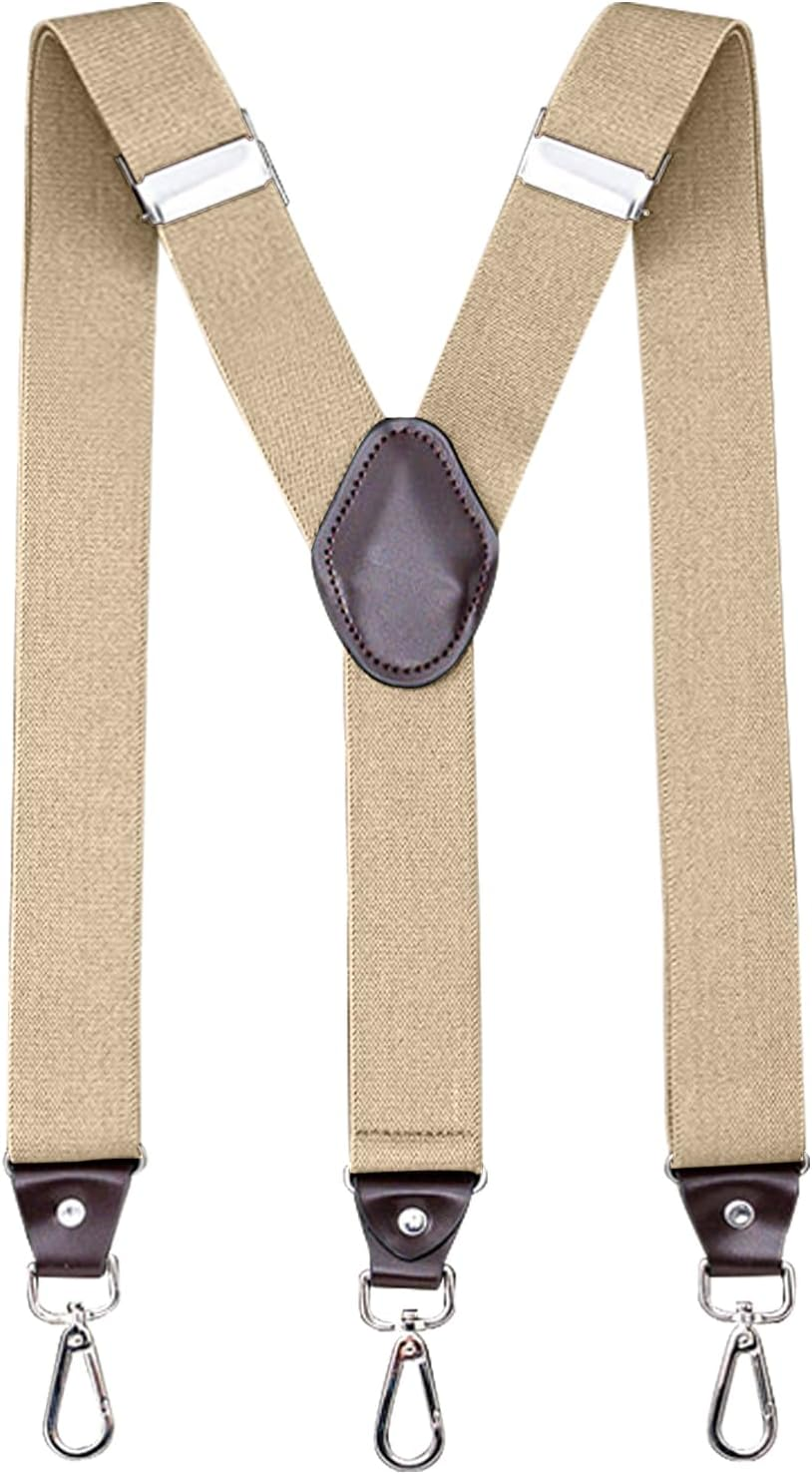 Suspenders for Men,Adjustable Suspenders with 3 Hooks,Elastic Straps Design,Y-Back Costume Suspender Heavy Duty for Work by H HOME-MART