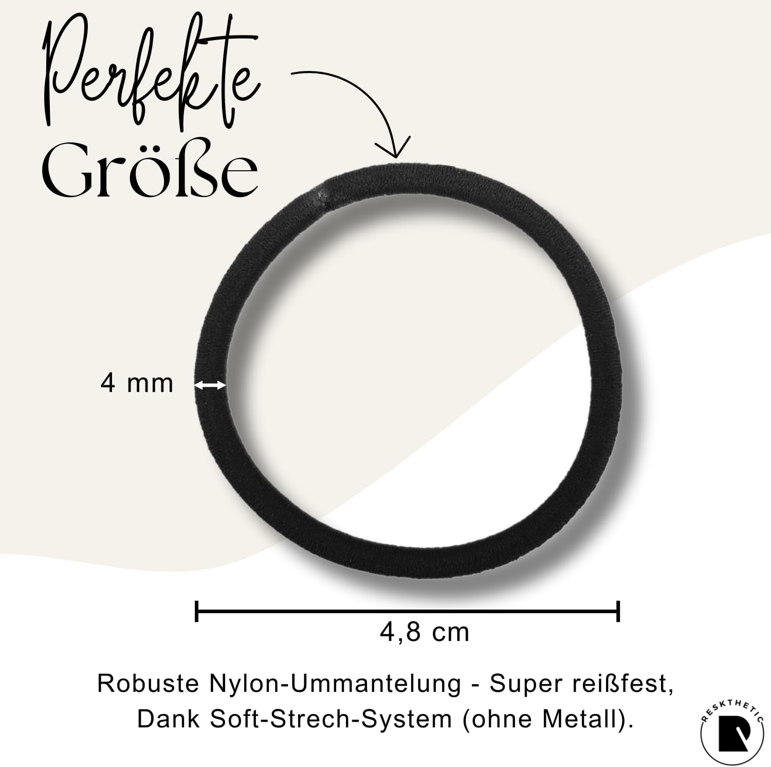 Reskthetic&reg; - Hair Bobbles Pack of 24 (4 Mm) Made of High-Quality (Very Tear-Resistant), Environmentally Friendly and Odourless, Metal Free for Girls, Women and Men (Brown) - Brown image number 3