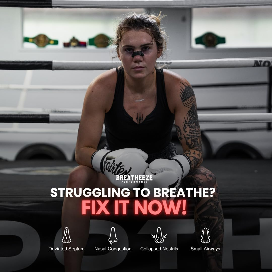 Breatheeze Black Extra Strength Nasal Strips (30 Pack) &ndash; Sweat-Proof Nose Strips for Athletes, Sleep, Snoring Relief & Recovery | Premium Adhesive for Training, Running & Deeper Restful Sleep image number 6