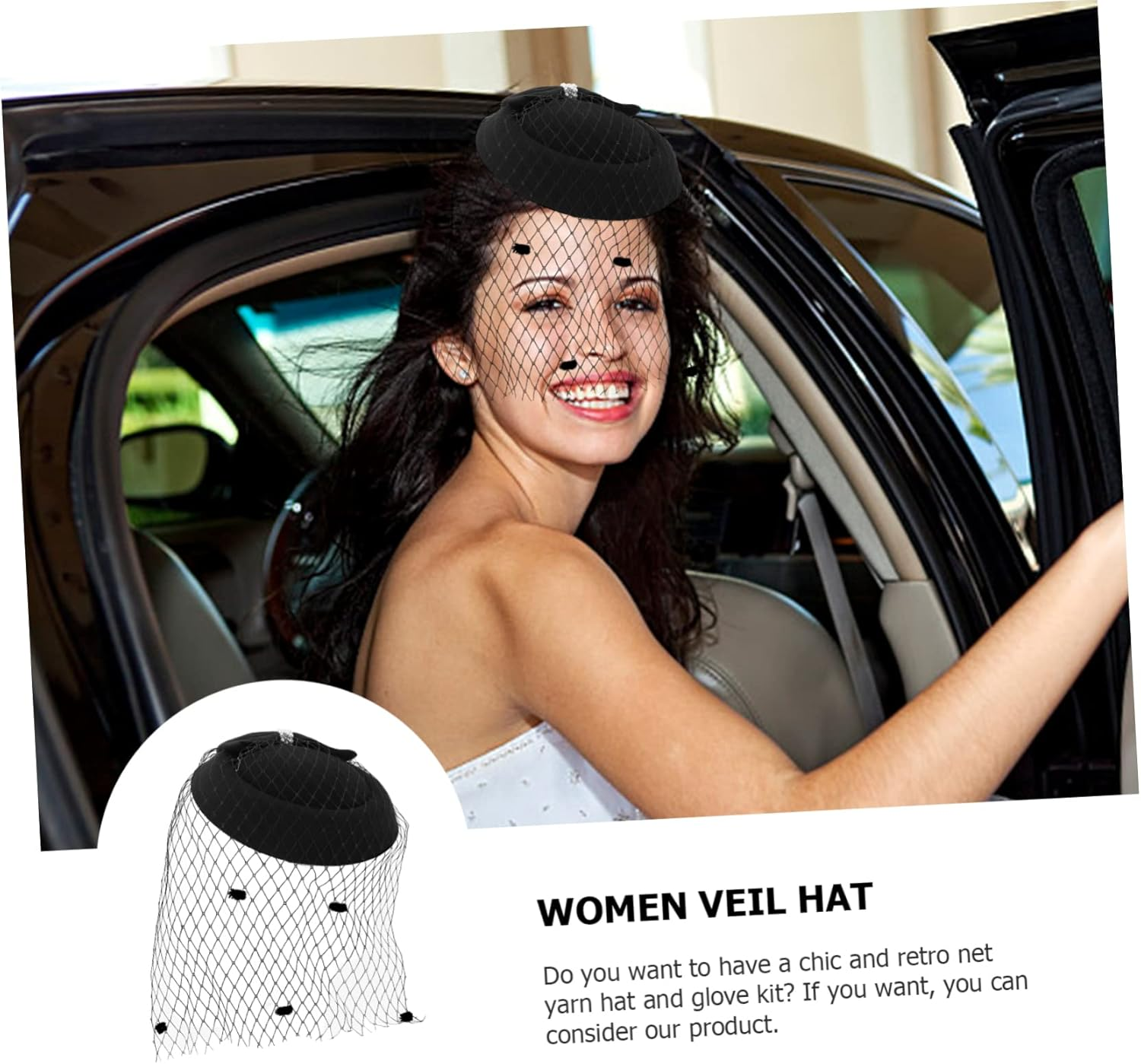 OHPHCALL 1 Set Cocktail Hat Retro Top Hat Derby Facinator Party S Vintage Fascinator S Pillbox Bride Headpieces for Wedding Mesh Hair Decoration Prom Polyester Mesh Women'S - White image number 2