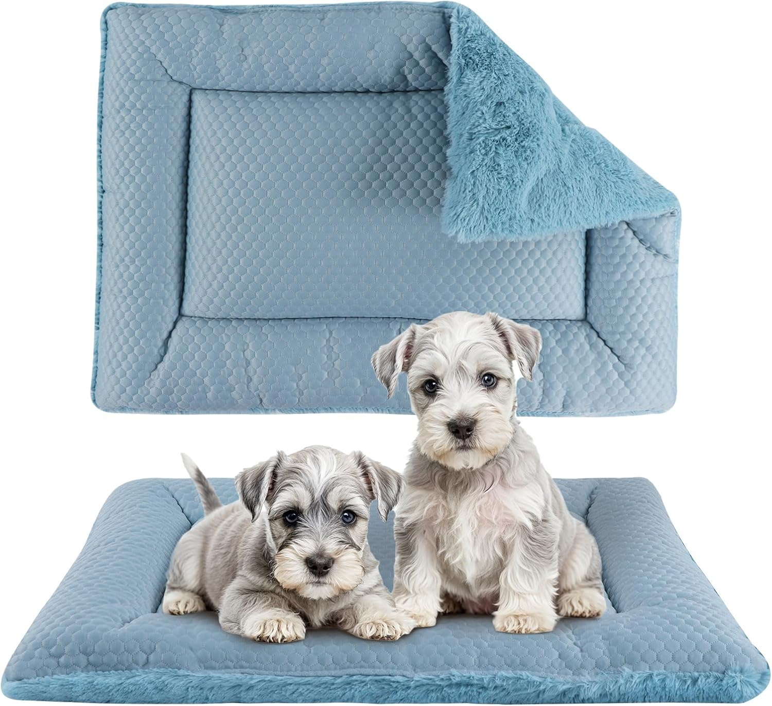 BVAGSS Dog Bed Small Dogs Reversible, Cool and Warm Mats Dog Cushion, Washable Dog Mat for Small Medium Large Dogs XH080 (45 X 33 Cm, Blue)