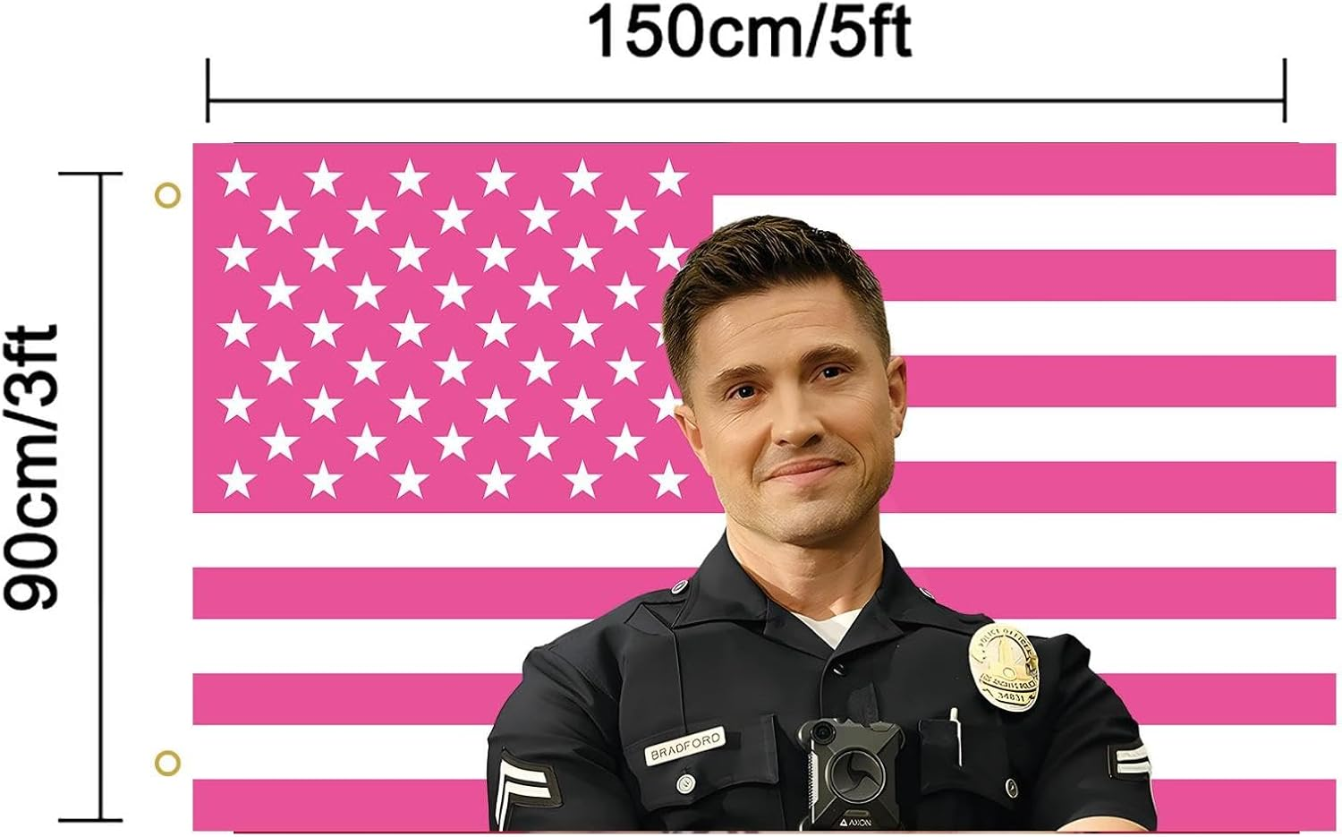 MAGJIUKE Tim Bradford American the Rookie Flag Wall Tapestry,Pink Eric Winter Wall Hanging Decor for Bedroom,3X5 Ft image number 2