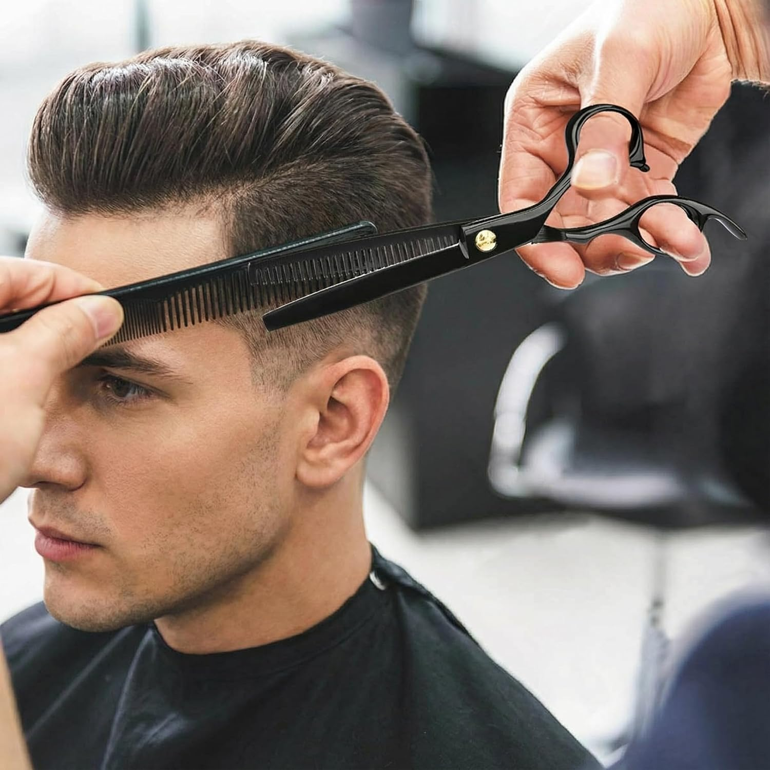 Mchifrys Professional Hair Cutting Scissors Kit &ndash; Hairdressing Scissors Set with Thinning Shears for Salon, Barber, Home & Grooming Use image number 3