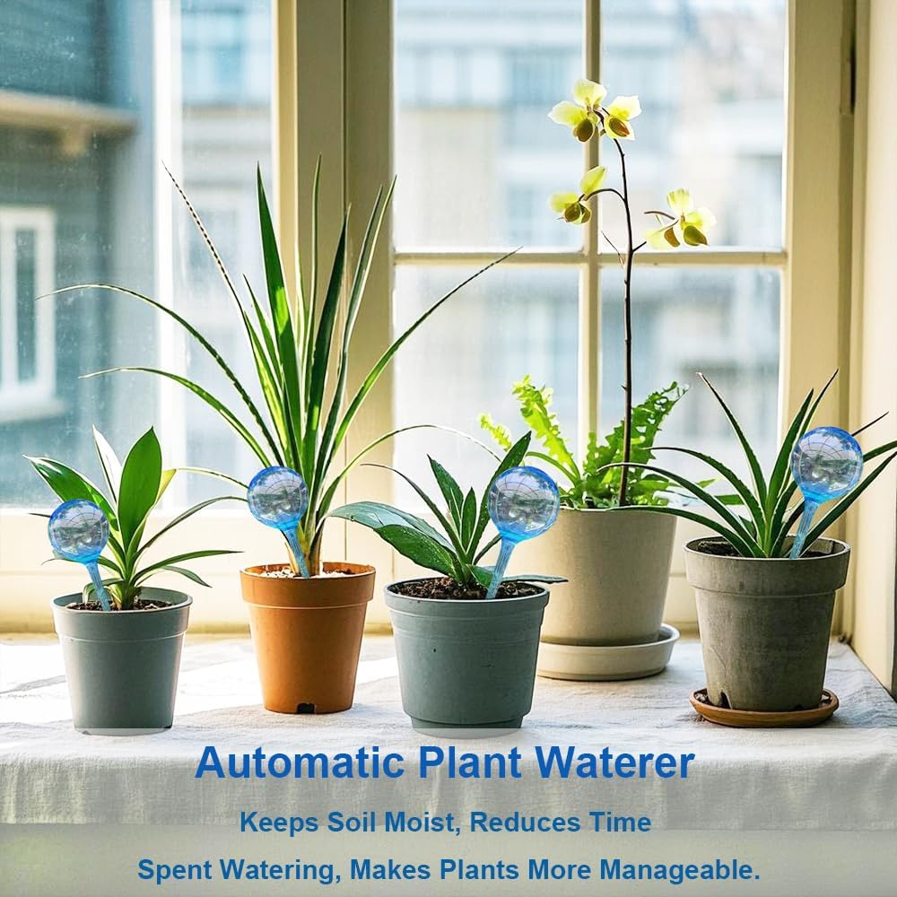 MOONSOUND Small Plant Watering Globes, 6Pcs Plastic Plant Watering Devices, Plant Waterer Self Watering Bulbs for Indoor Outdoor Plants image number 4