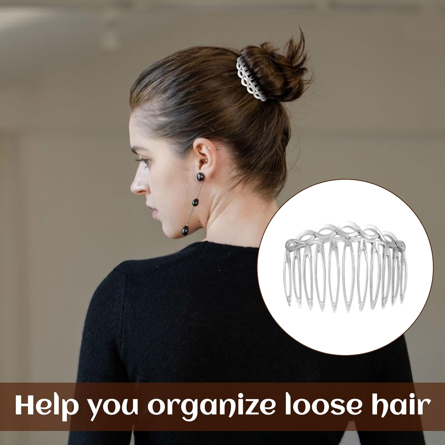 Comb Clip, Small French Comb, Hair Combs, 12 Pieces Plastic Teeth Hair Combs, Accessories for Women Bridal Wedding Veil Girls Thick and Fine Hair, Plastic Hair Twist Decorative Comb.