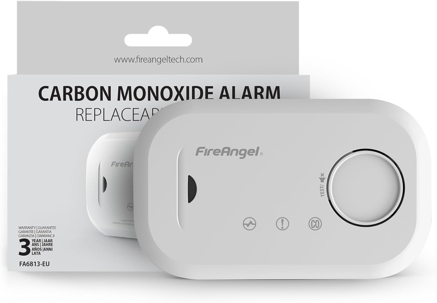 Fireangel FA6813-EUX10 FA6813 Carbon Monoxide Detector & Alarm with Replaceable Batteries image number 4