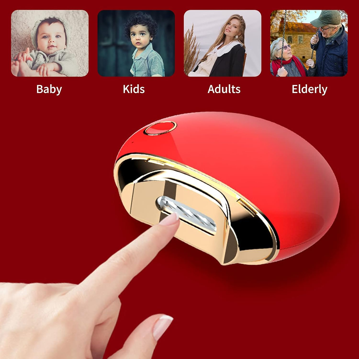 Kstyhome Electric Nail Clipper USB Rechargeable Nail Trimmer Clipper Automatic Baby Nail File for Kids Adults Elderly Fingernail Care - Black image number 2