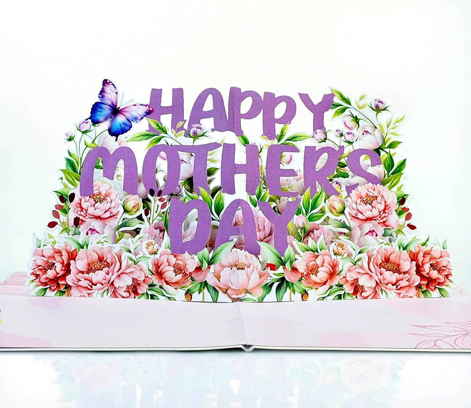 CUTPOPUP Mothers Day Card Pop Up, 3D Birthday Greeting Card, Mother'S Day Card for Women, Mom, Wife, Grandma, Daughter (Mothersdaytext Peony)