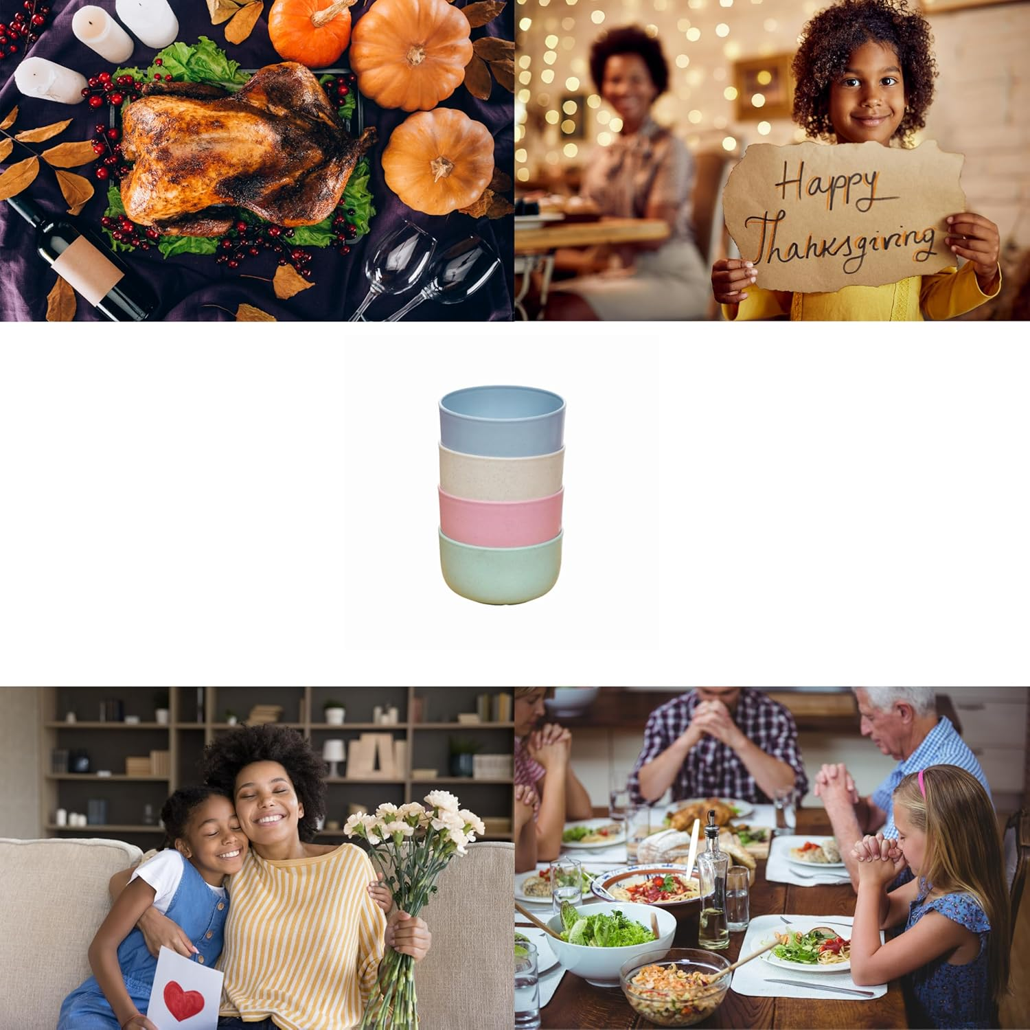 4 Pack Kids Wheat Straw Rice Bowls, Durable, and Safe Children'S Tableware Set, Microwave and Dishwasher Safe (Multicolored) image number 5