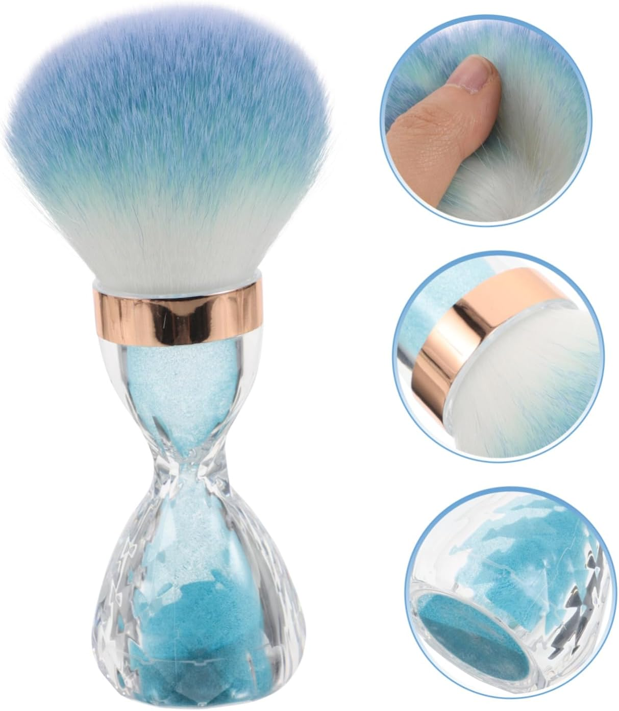 Soft Nail Brush for Makeup Nail Large Cleaning Tool for Dust Removal Powder Brush Facial Use Gentle Design - Sky-Blue image number 4