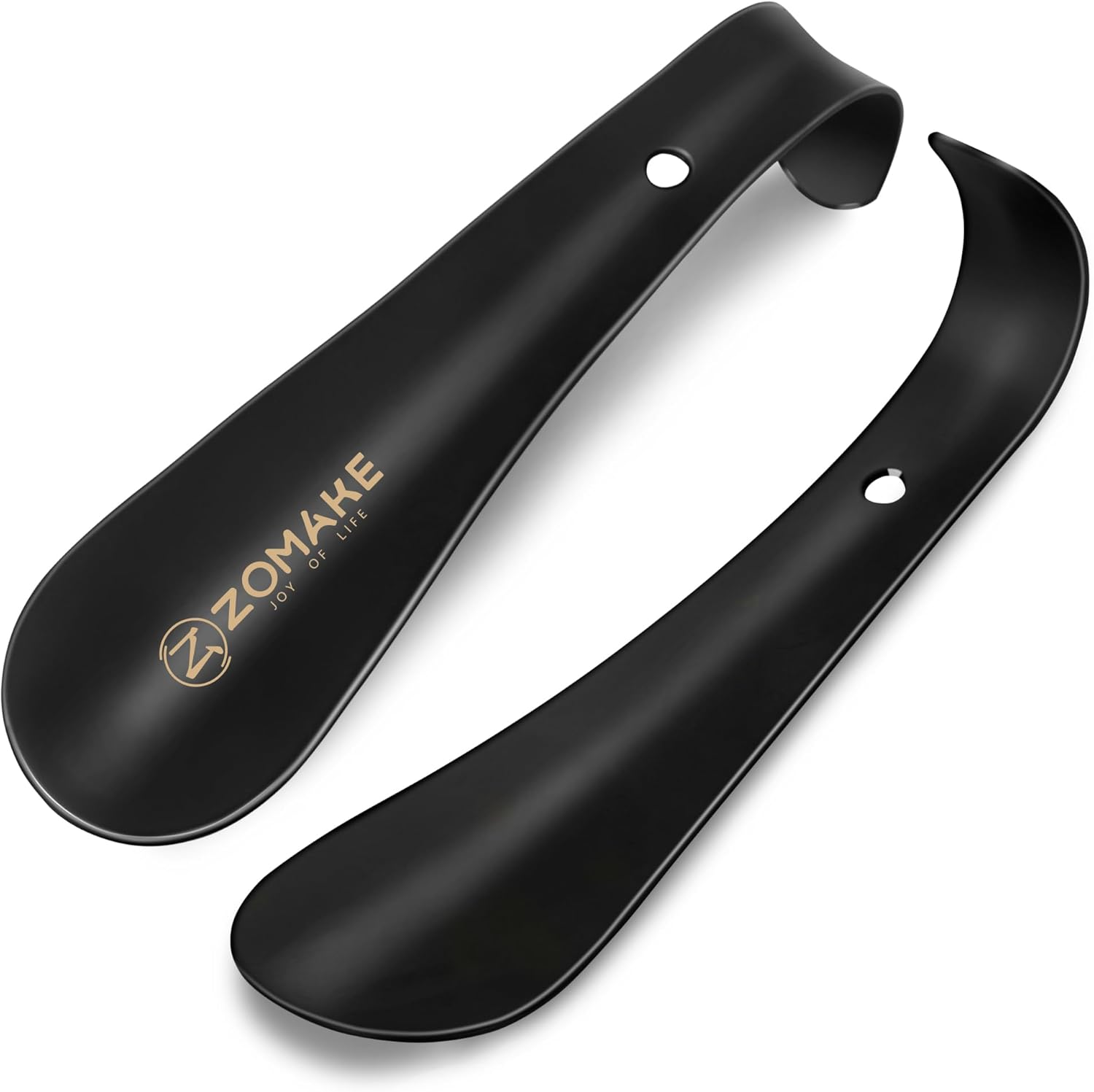 ZOMAKE Metal Shoe Horn Small Shoehorn 5.9 Inch - Travel Shoe Horns Stainless Steel Shoehorns Comfortable Handle with Hook for the Elderly Kids Men Women