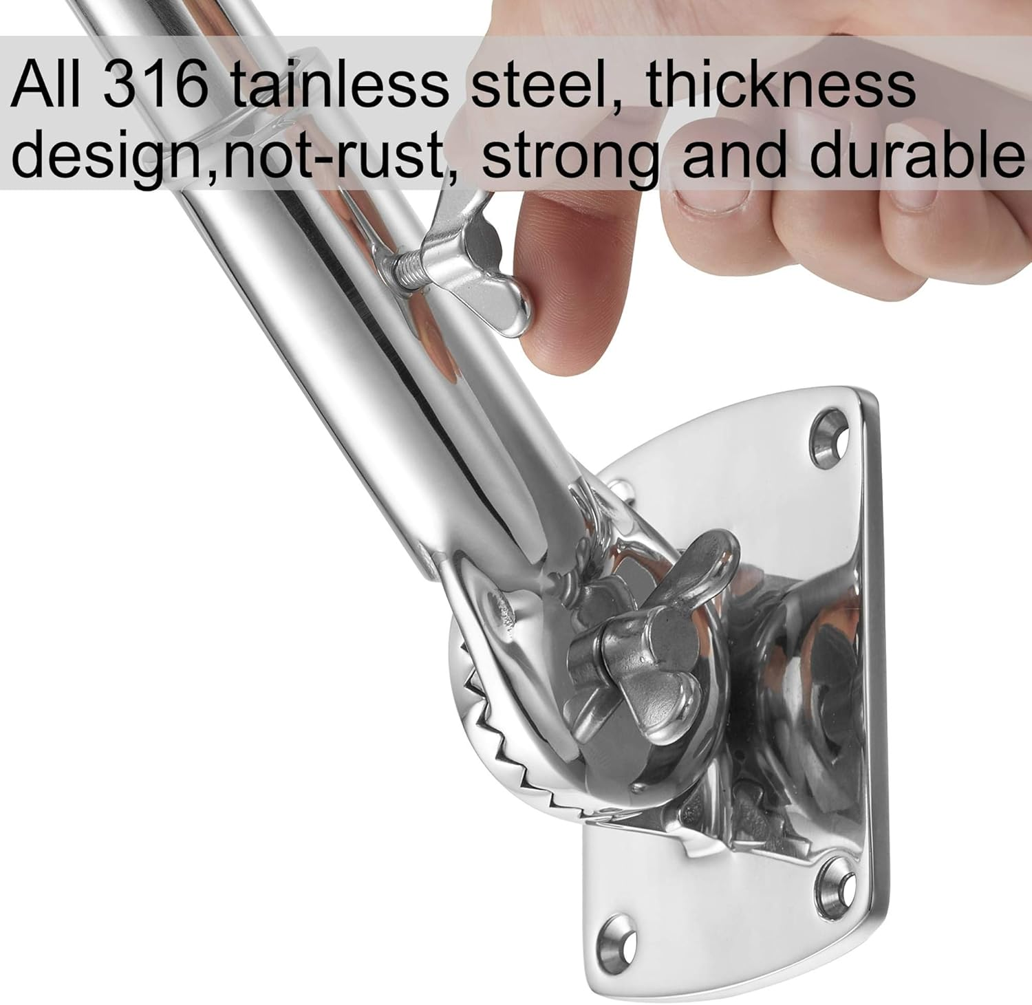 Flag Pole Bracket, Flag Pole Holder - 316 Marine Grade Stainless Steel, Heavy Duty for 1Inch Flag Pole Mount - Sliver image number 3