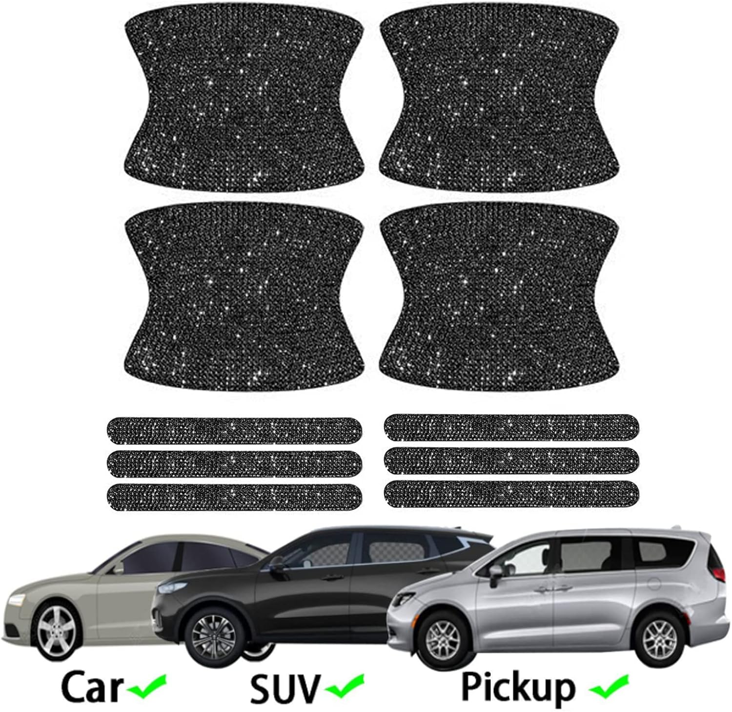 Betterjonny 10PCS Crystal Protector, Rhinestone Stickers Bling Scratch Protector for Women & Girls (Black) image number 6