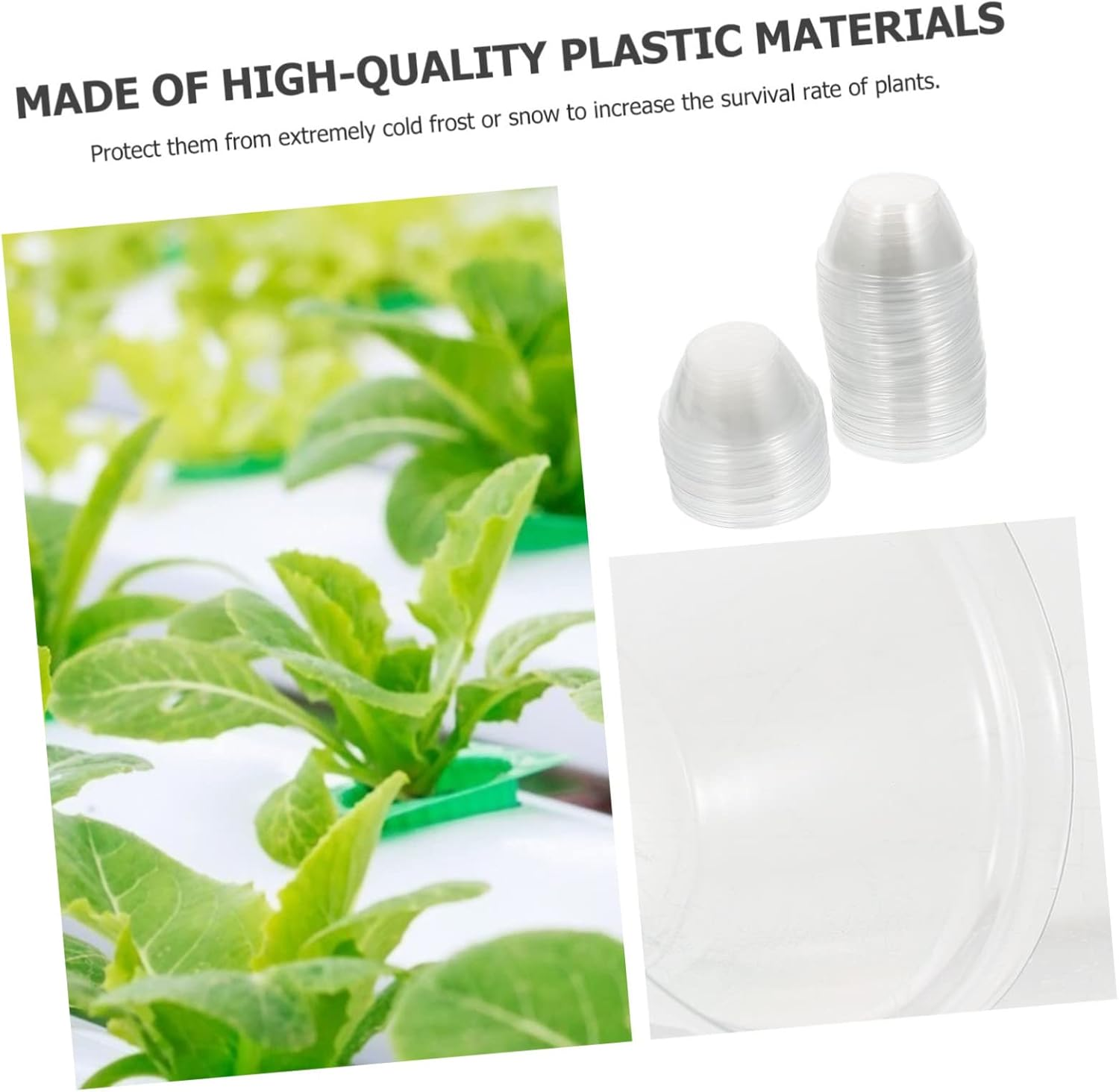 NULYLU Moisture Retaining Plant Covers 50Pcs Clear Covers for Garden Indoor Plants Hydroponics Practical Planting Supplies image number 2