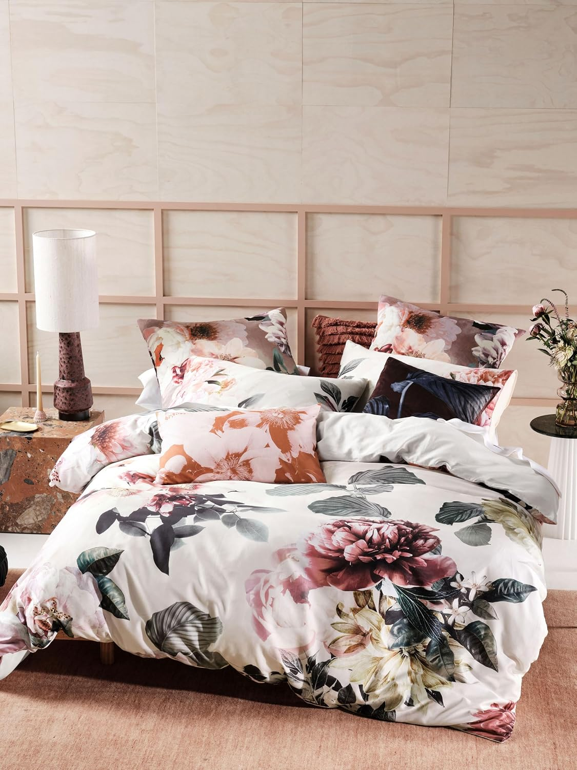 Linen House Kalena Quilt Cover Set, Cinnamon, Double Bed