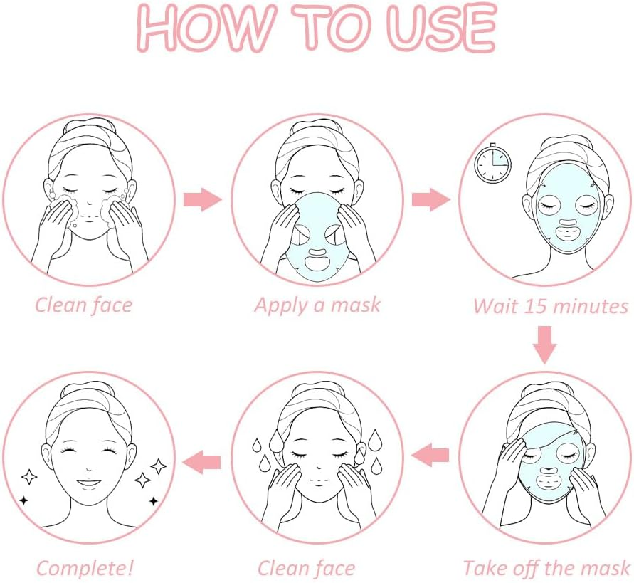 10 Pack Fruit Face Mask,Facial Mask for Kids Skin Care Moisturize,Brighten Soothe Spa Party Face Mask Set for Women Men Girls Nourish for All Skin Types image number 4