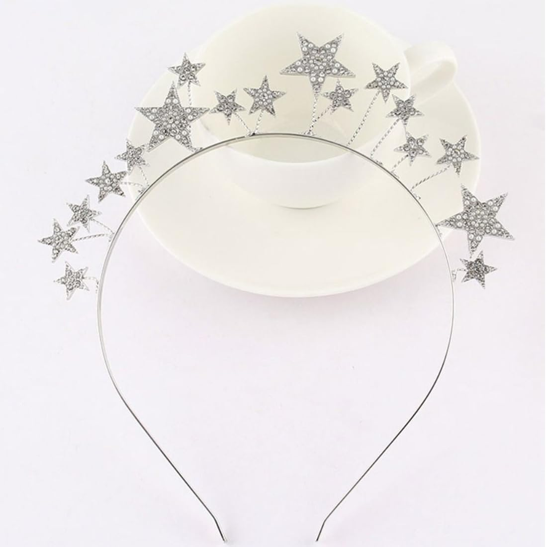 Headband Stars Glitter Mermaid Face Gemstones Stick Jewels for Women Cosplay Mermaid Halloween for Festival Party Bride Bridesmaids image number 4