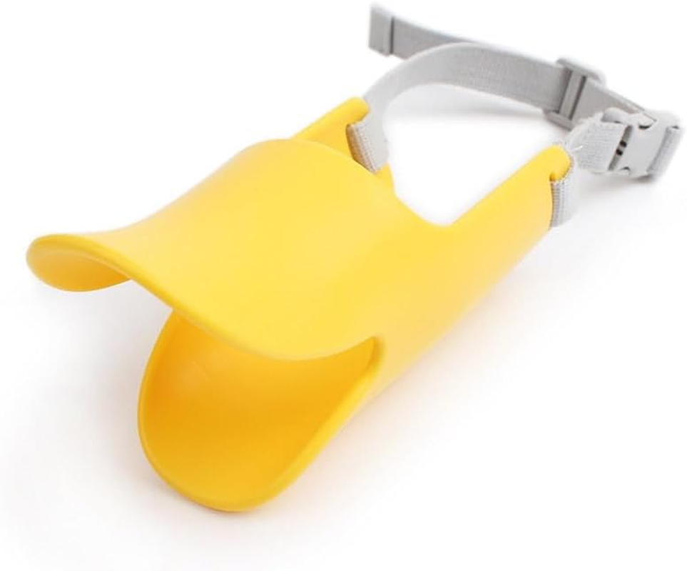 Anti Bite Duck Mouth Shape Dog Mouth Covers Anti-Called Muzzle Masks Pet Mouth Set Bite-Proof (Yellow, M) image number 1