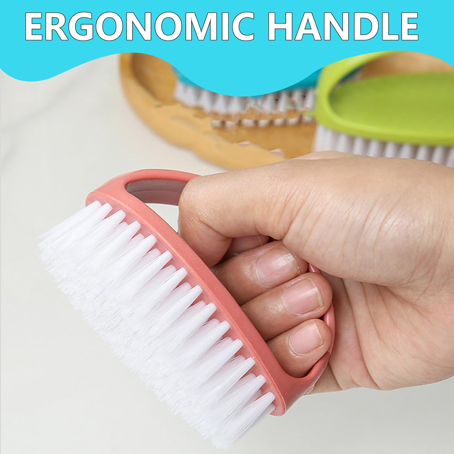 4 Pcs Hand Nail Brushes, Plastic Nailbrush Daily Use Nail Cleaning Brushes Set, Handle Nail Cleaning Brush Nylon Scrubber Nail Scrubbing Brush Heavy Duty Clean Tool for Cleaning Nails Toes 4 Colors image number 1