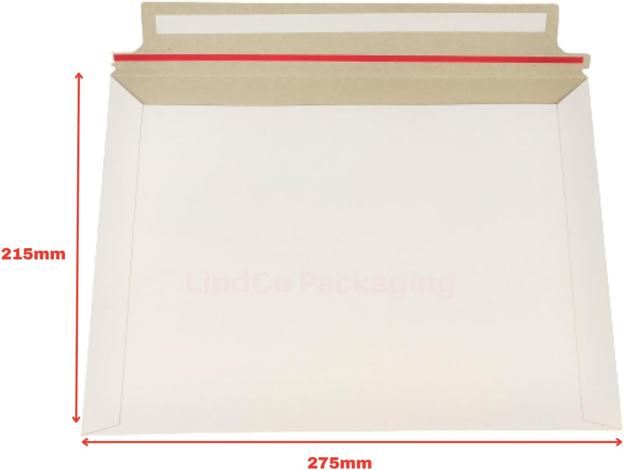 275X215Mm Quarto Document Cardboard Envelope 350GSM Tough Semi-Rigid Mailer (Pack of 100)