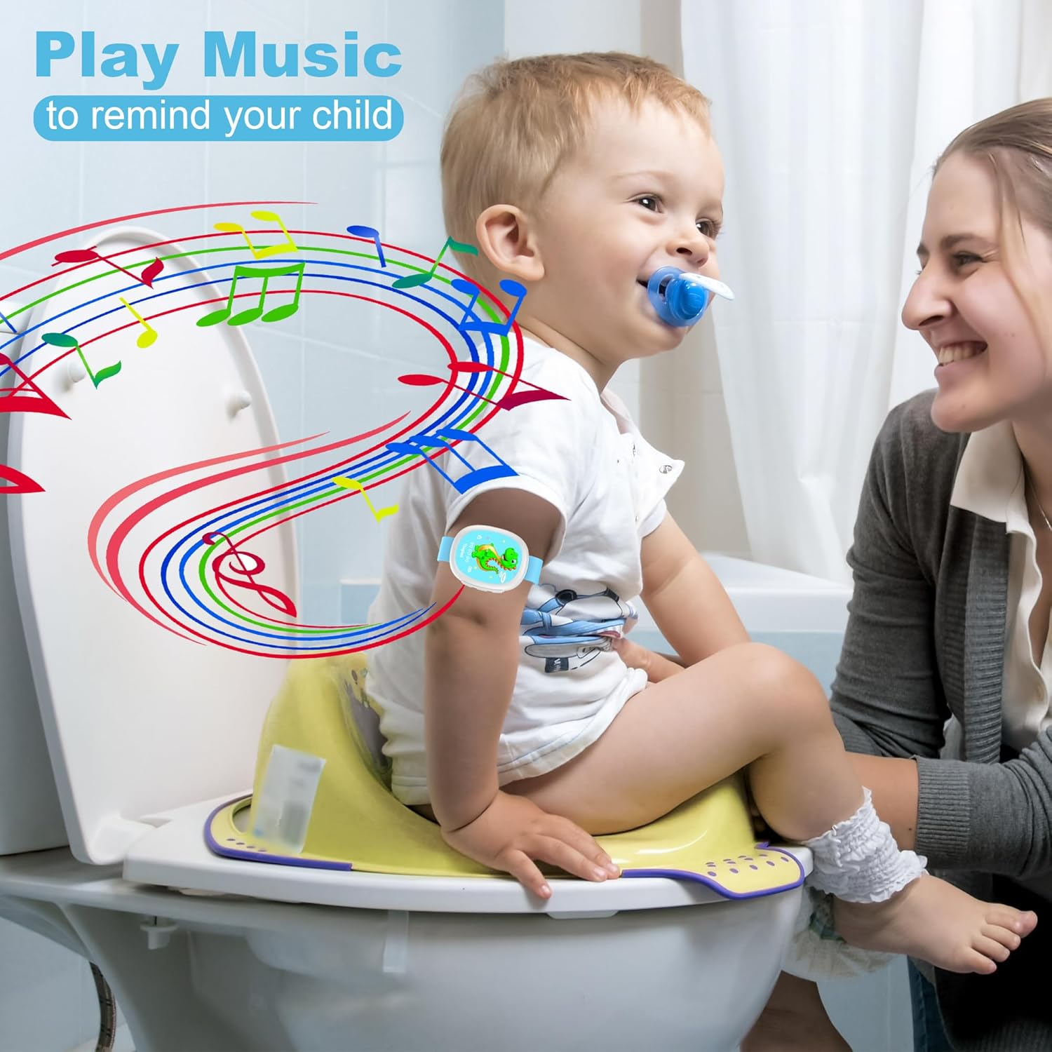Potty Training with 5 Music Playing & Timer Setting Toilet Training Timer Dinosaur Pattern, Modern image number 6
