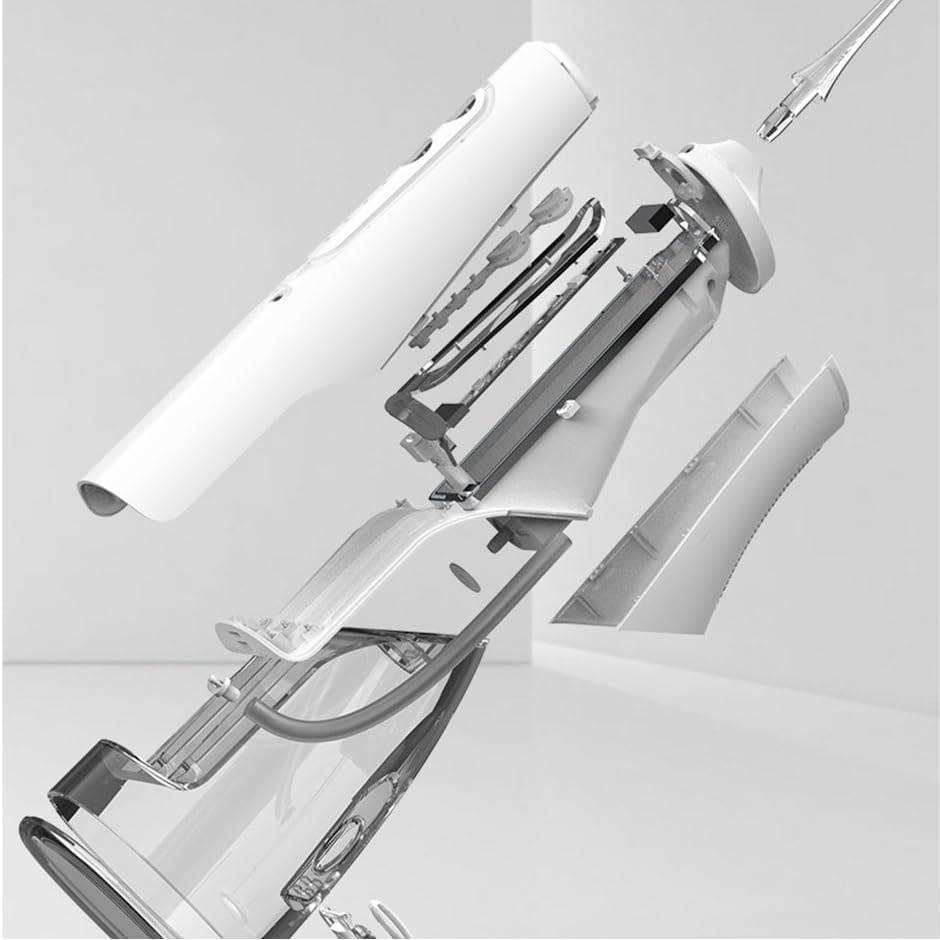 Cordless Rechargeable Water Dental Flosser, 5 Jet Tips, 5 Modes, 300Ml Detachable Tank, IPX7 Waterproof, Portable Oral Irrigator (White) - White image number 6
