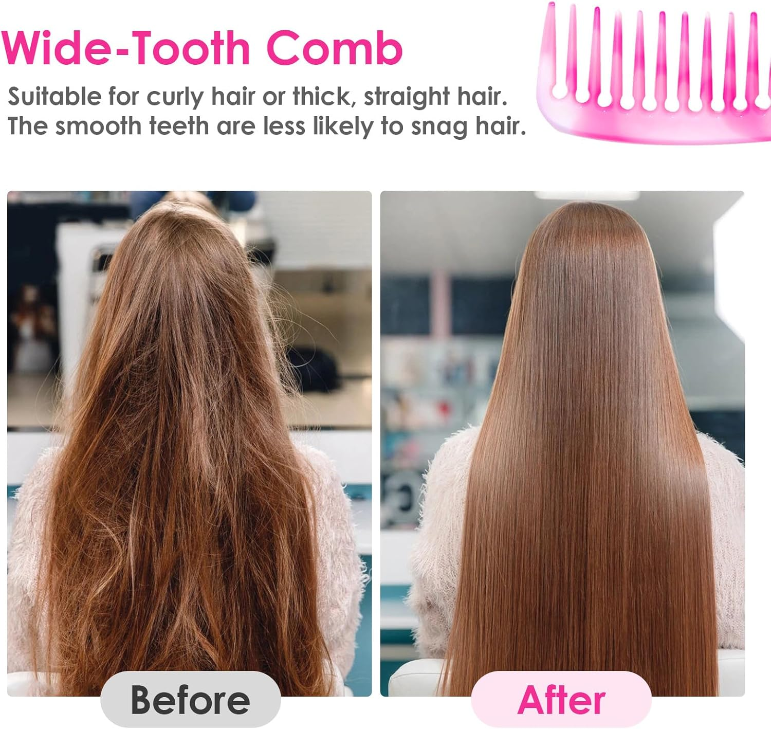 Havenease-4-Piece Multi-Style Hair Comb Set, Rat Tail Comb and Wide Tooth Detangling Comb with Barber Brush, Anti-Static Hair Combs for Women & Men, Professional Styling Kit for Daily Use