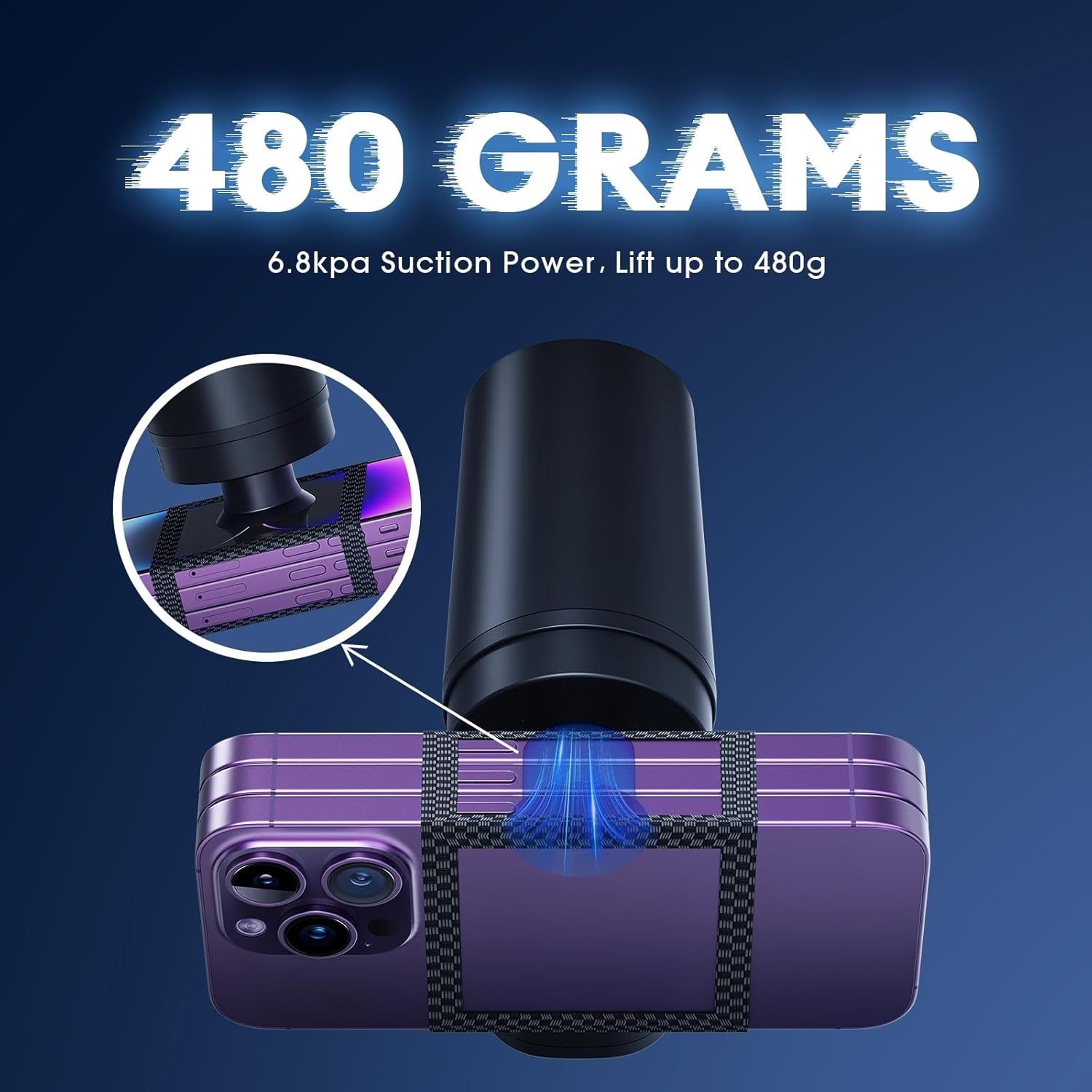 Ngteco Compressed Air Duster 3-Gear 100000RPM, with LED Light,3 in 1 Handheld Vacuum Cleaner ，Replace Canned Duster,Rechargeable Cordless Air Duster for Computer/Keyboard/Laptop/Car Cleaner AD12 image number 2