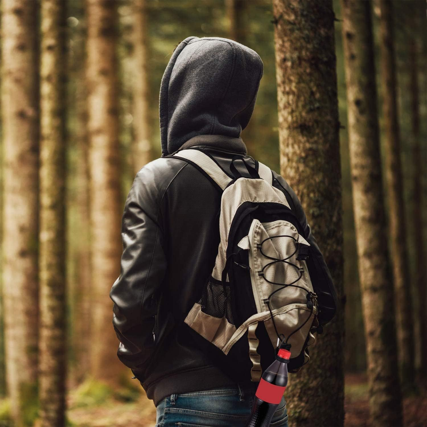 Fokmuaex 5-Pack Silicone Water Bottle Clip Holder | Durable Carabiner Carrying Clips for Sports Bottles, Travel Hiking Camping Accessories image number 3