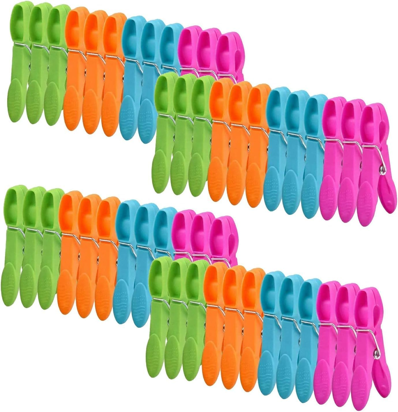 Colorful Plastic Clothespins, Powerful Laundry Pegs, Windproof Clothes Drying Line Clips, Socks Clamps, Colorful Clips for Laundry (48) image number 4