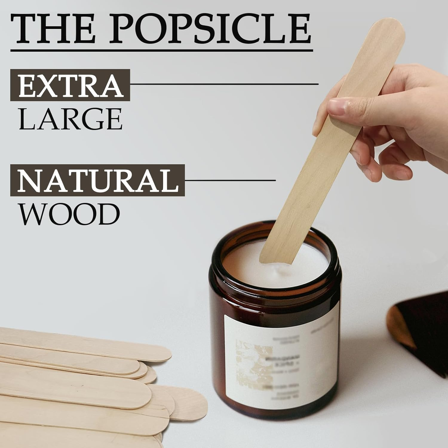 8&rdquo;100Pcs KTOJOY Jumbo Wooden Craft Sticks Wooden Popsicle Craft Sticks Stick Treat Sticks Ice Pop Sticks for DIY Crafts，Home Art Projects, Classroom Art Supplies image number 3