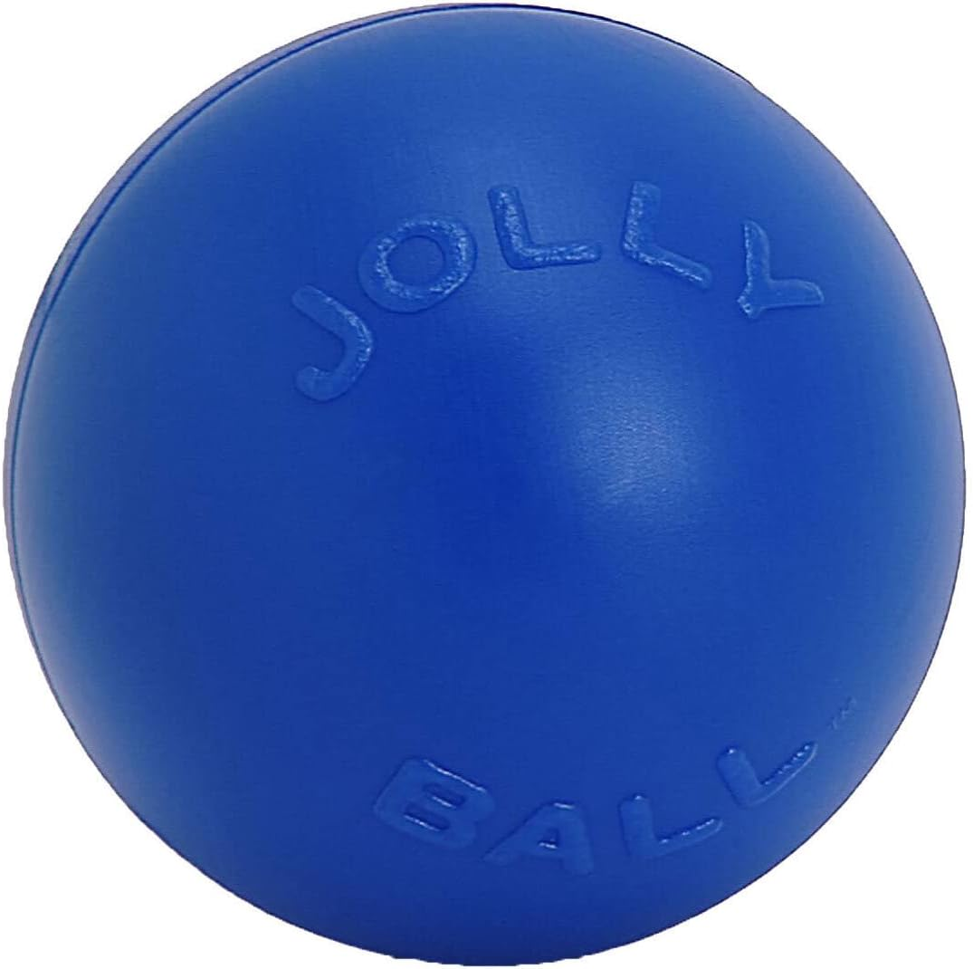 Jolly Pets Push-N-Play Ball Dog Toy, 4.5 Inches/Small, Blue (345 BL)