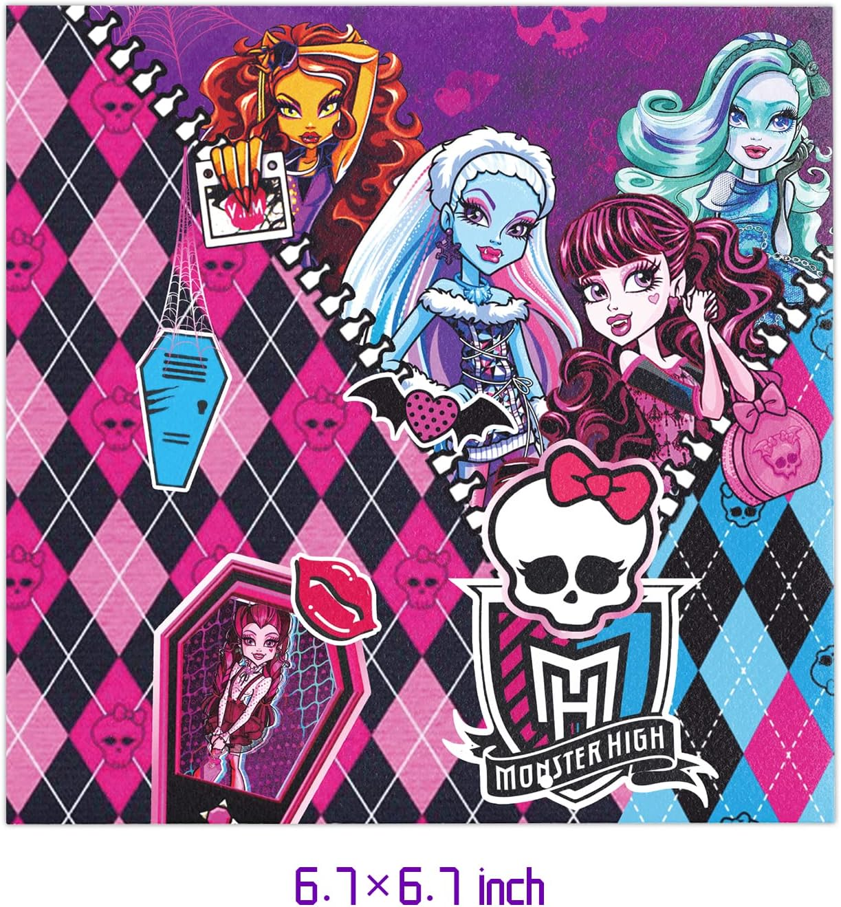 40Pack Monster-High Birthday Party Supplies Include 20 Plates, 20 Napkins for the Monster-High Party Decoration