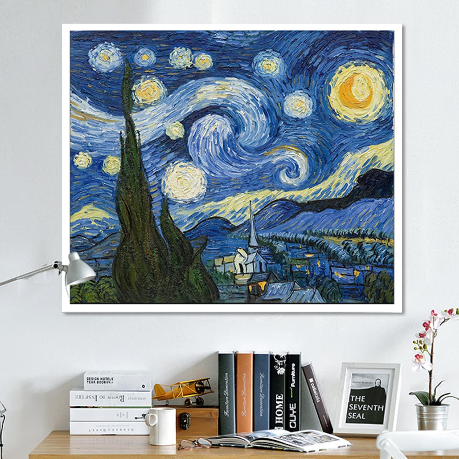XIJIANG Diamond Painting Kits, Starry Night, DIY Craft Kit, 20" X 16" Unisex Adults Art Masterpiece, Canvas, Crystal, Not Foldable image number 6
