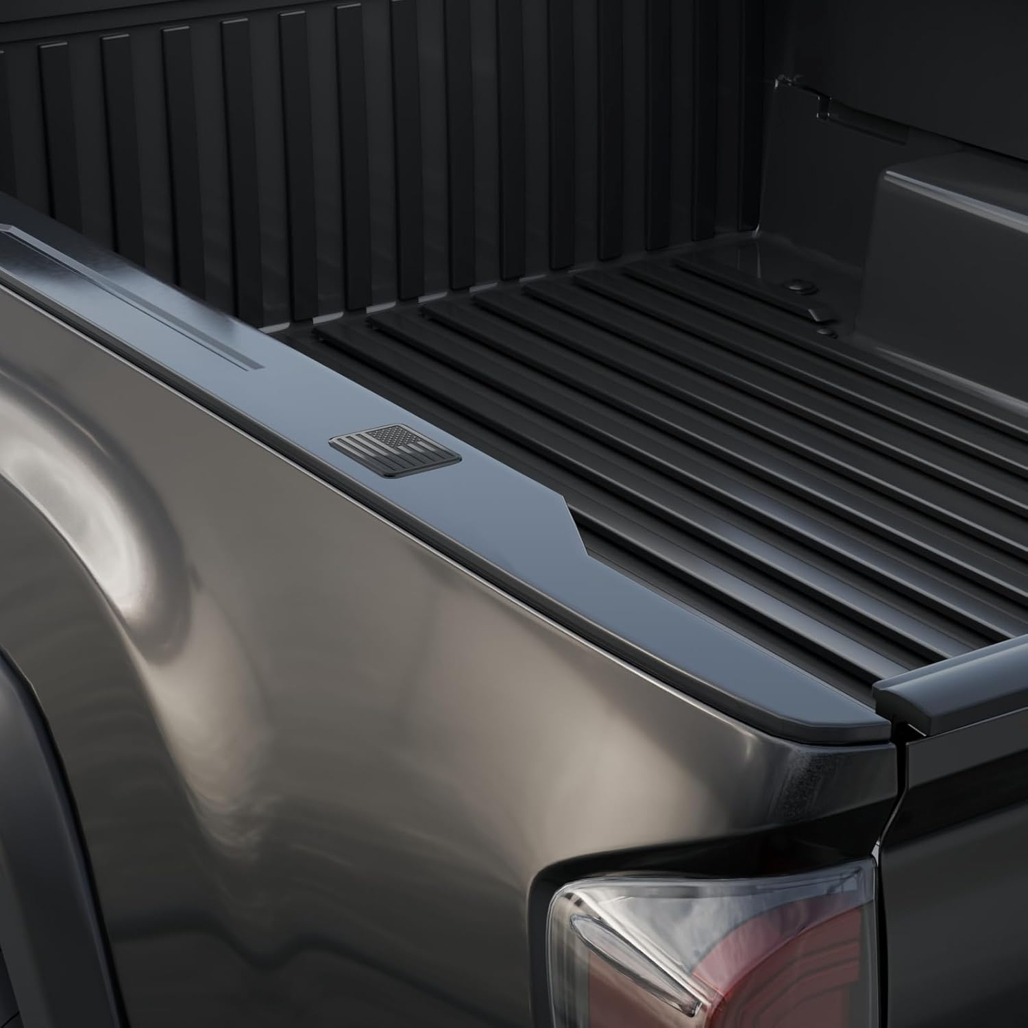 Ram 1500 American Flag Stake Pocket Covers, Rear Truck Bed Rail Stake Pocket Cover Compatible with Dodge 2019 2020 2021 2022 2023 2024 2025 Ram 1500 2500 Accessories(Set of 2,Black) image number 4
