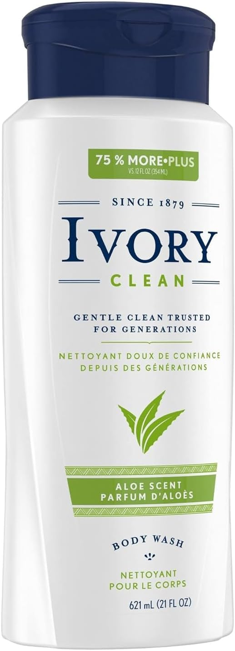 Ivory Body Wash, Aloe Scent, 21 Ounces (Pack of 4) image number 2