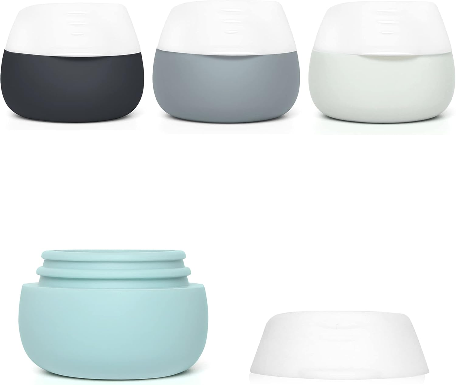 TSA Approved Travel Size Containers for Toiletries, Gemice Silicone Jars, Leak-Proof Travel Accessories with Lid for Cosmetic Makeup Face Body Hand Cream (4 Pieces) (Apricot)