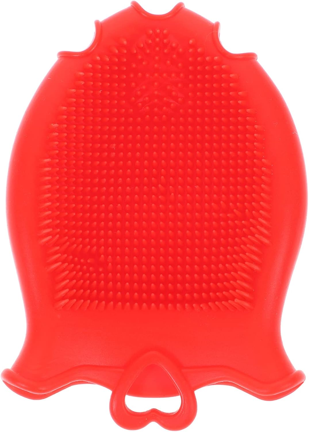 Beaupretty Baby Shampoo Brush Silicone Bath Mitt Body Bath Brush Baby Bath Sponge Gentle Silicone Scrubber Kids Washcloth for Toddlers Red image number 1