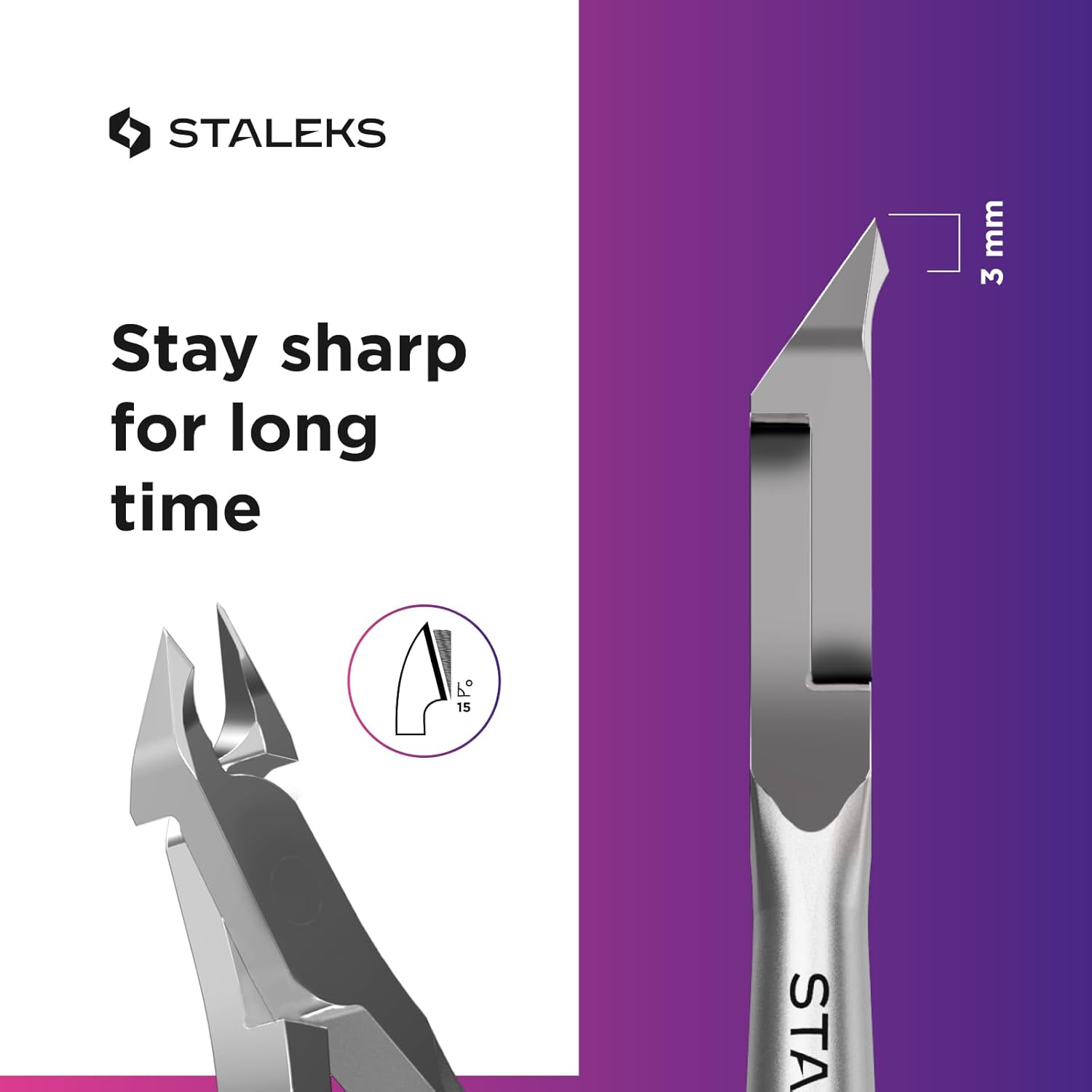 STALEKS PRO - Smart 10, Professional Cuticle Cutter 3 Mm Blade image number 6