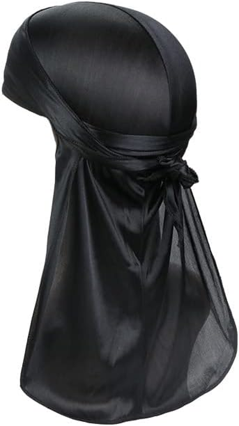 TOPTIE Silky Durag Headwraps, Extra Long Tail Wide Straps for 360 Waves Do-Rag