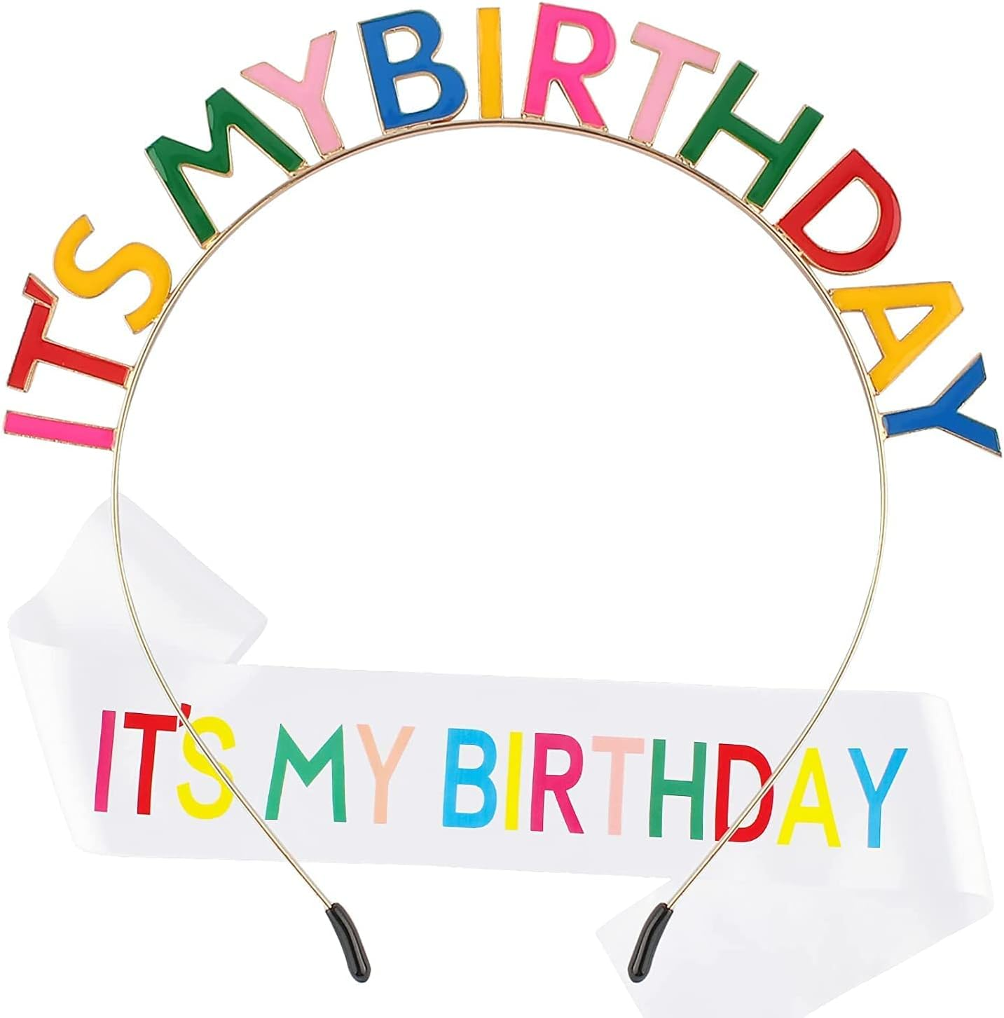 Chanaco Birthday Sash Birthday Girl Headband Set Birthday Crown Tiara Birthday Girl Sash Birthday Crowns for Women Happy Birthday Decorations Birthday Gifts for Women