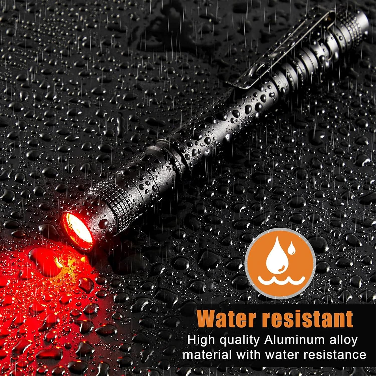 MODOAO Red Light LED Torch, 4 Pack High Power LED Pen Flashlights, Waterproof Handheld Flashlights Pocket Compact Torch with Clip, for Camping, Hiking, Night Vision, Astronomy and Emergency image number 2