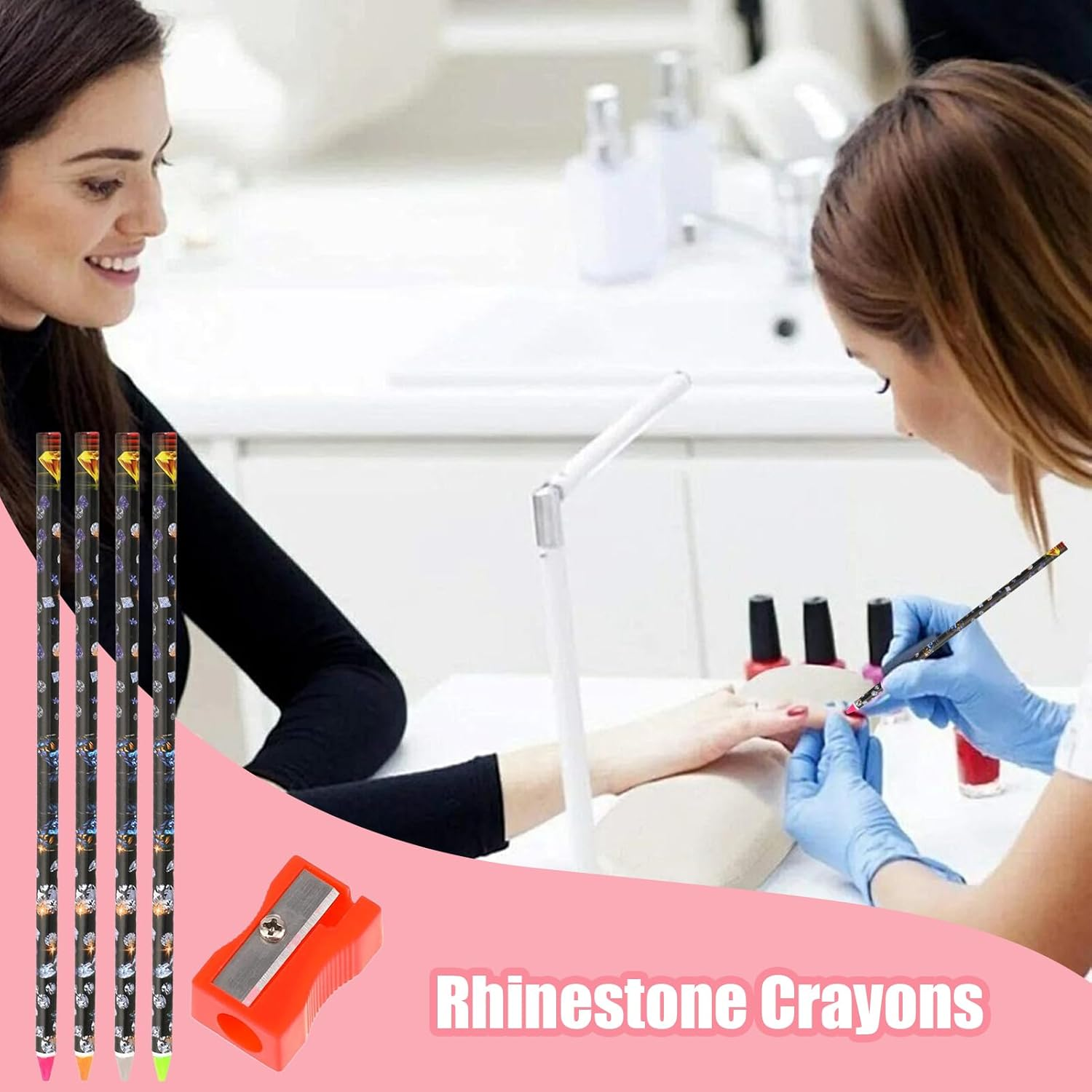 Rhinestone Picker - Set of 4 Rhinestone Wax Pencil - with Sharpener, Easy Pickup, Multi-Purpose Crafting Supplies for Costume Decoration Jewelry Making image number 6