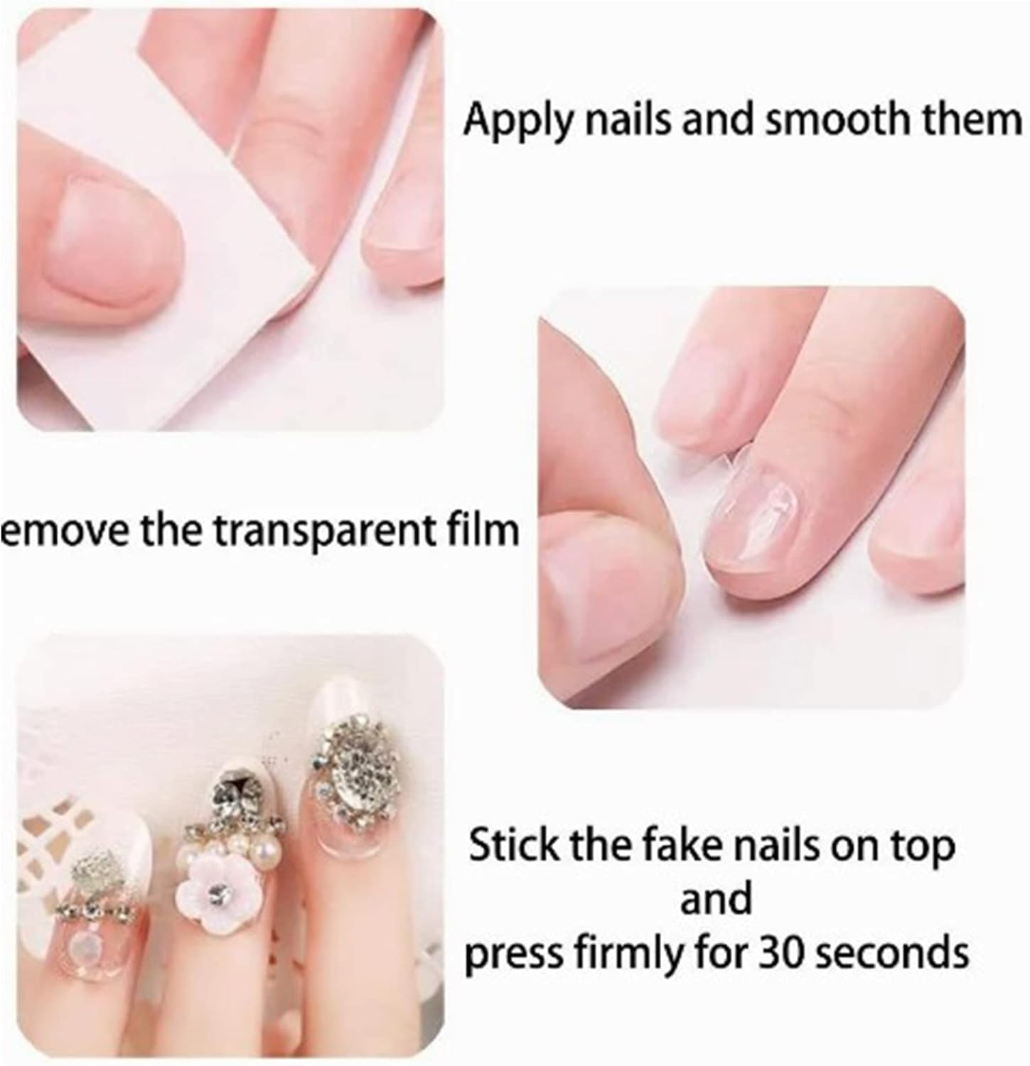 OEBUAFI 50 Sheets Long Lasting Nail Adhesive Eyelashes for Waterproof False Nails, Eco-Friendly Manicure Tape for Women and Kids image number 3