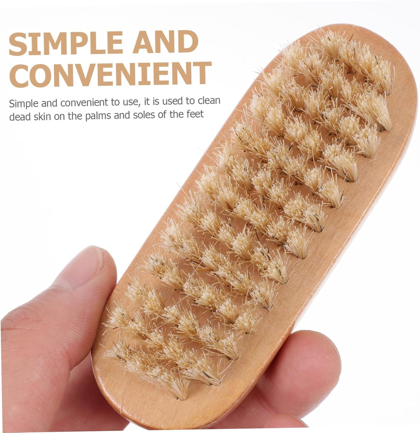 LOORGVEL 1Pc Wooden Nail Brush Natural Boar Bristles for Fingernail Cleaning Lightweight Design for Home Nail Care Art Wood image number 3