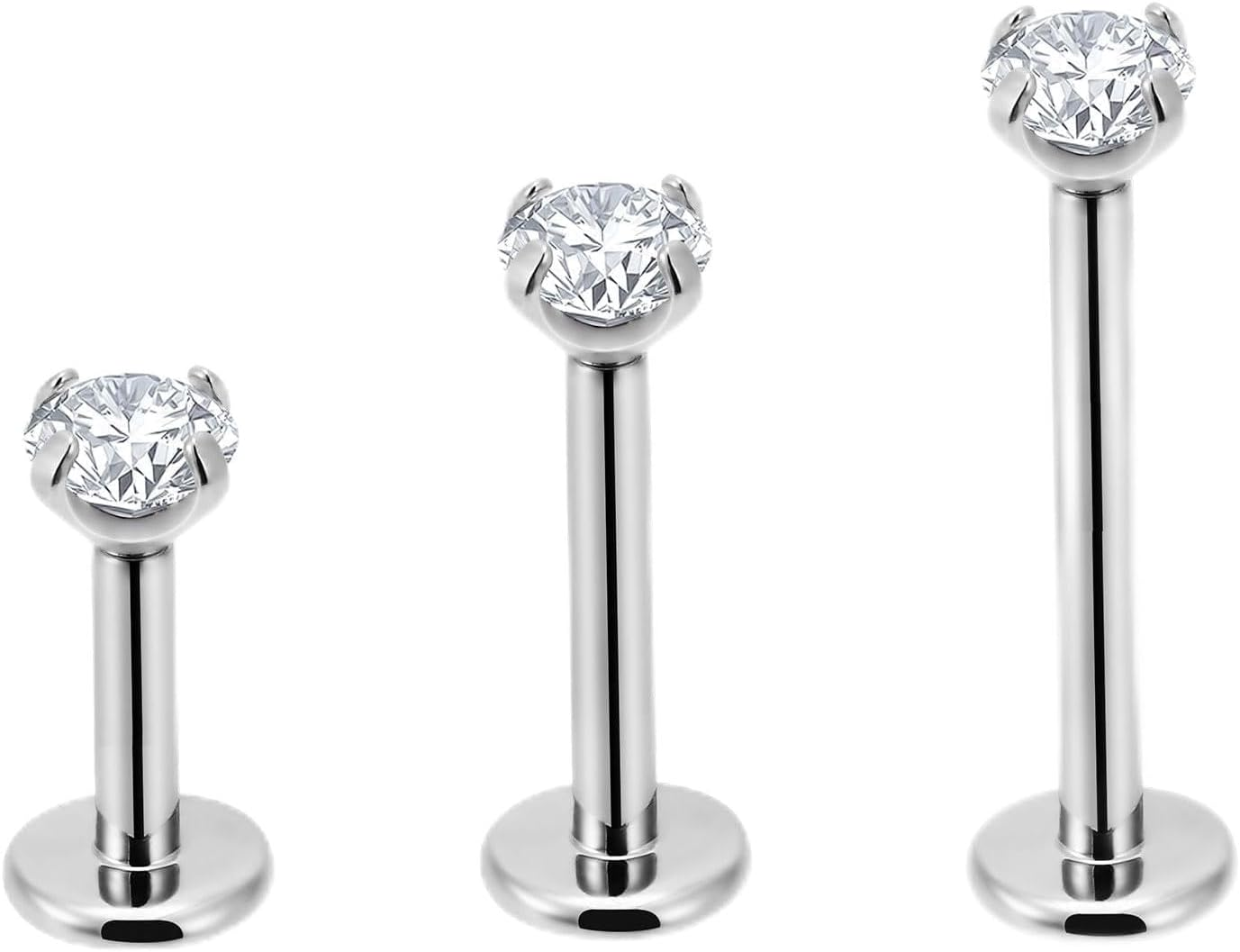 Newkeepsr 16G Internally Threaded F136 Implant Grade Titanium Labret Monroe Lip Tragus Helix Earrings Studs