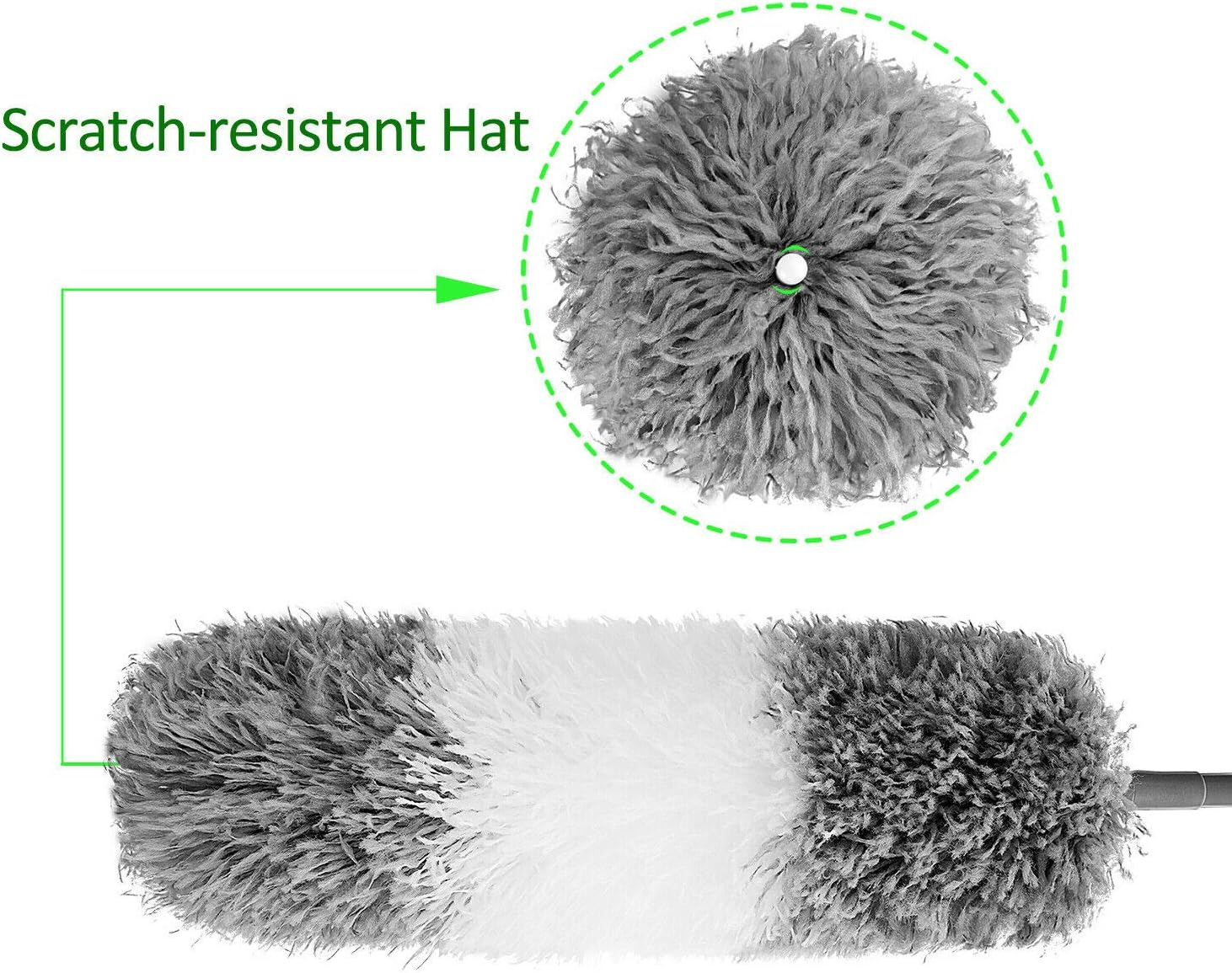 BOOMJOY Extendable Microfiber Duster,Telescoping Stainless Steel Pole,Detachable Bendable Head,Washable 254Cm image number 5