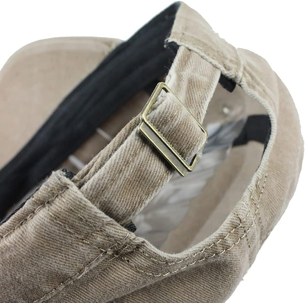 YULOONG Military Cap Vintage Army Caps Washed Cotton Flat Top Cap Outdoor Sunhat image number 6