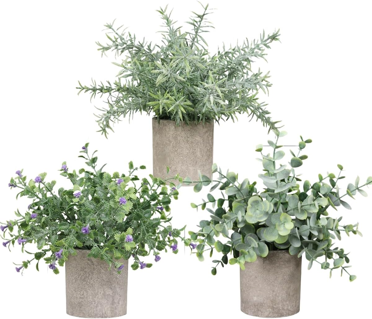 Mini Potted Artificial Plants, Eucalyptus, Nandina, Dalbergia, 21-23 Cm Tall, Indoor Greenery, Tabletop D&eacute;cor Centrepiece