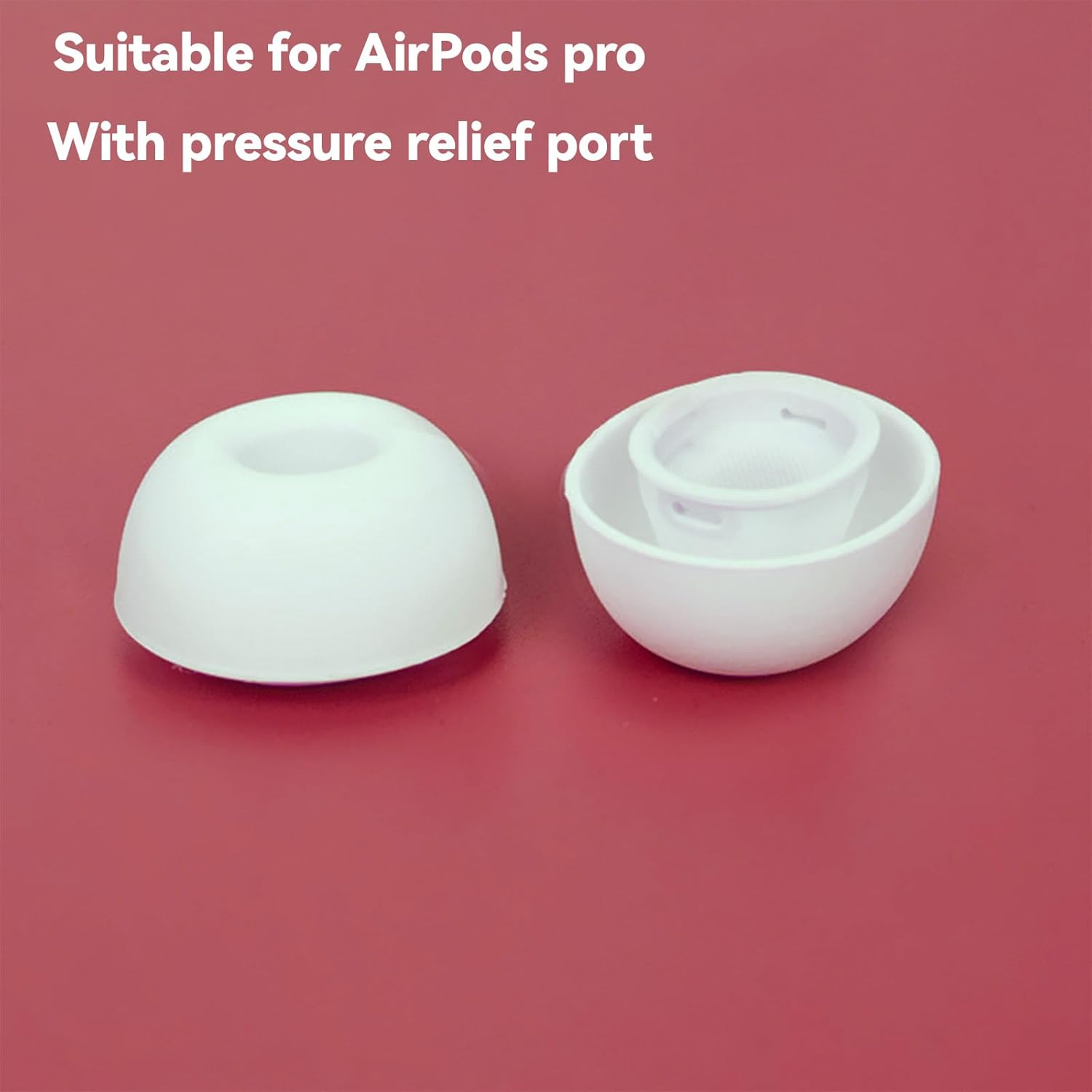 Tzylomirx 4 Pair Replacement Ear Tips for Airpods Pro/Pro 2Nd with Noise Reduction Hole, Silicone Material, Built - in Dust Guard Screen, Includes Cleaner Pen Kit, 4 Sizes (Xs/S/M/L)-White image number 1